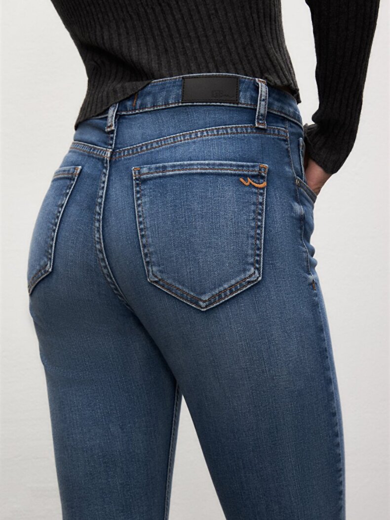 Ronna X Dar Paça Yüksek Bel Jean Pantolon