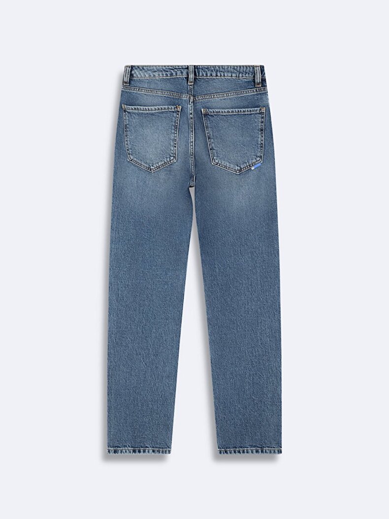 Ronna B Dar Paça Yüksek Bel Jean Trousers