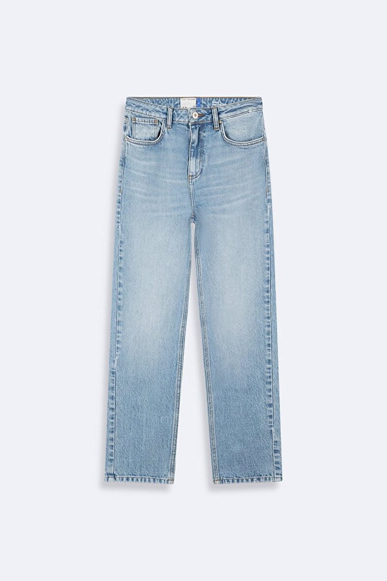 Ronna B Dar Paça Yüksek Bel Jean Trousers