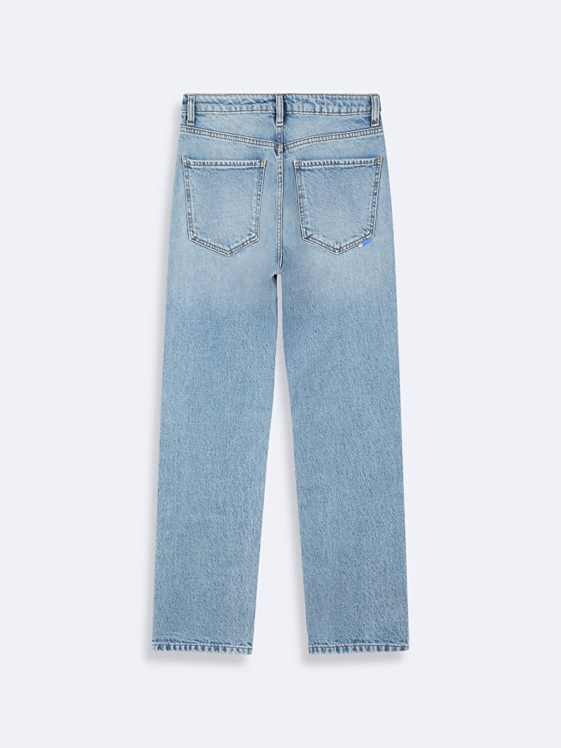 Ronna B Dar Paça Yüksek Bel Jean Trousers