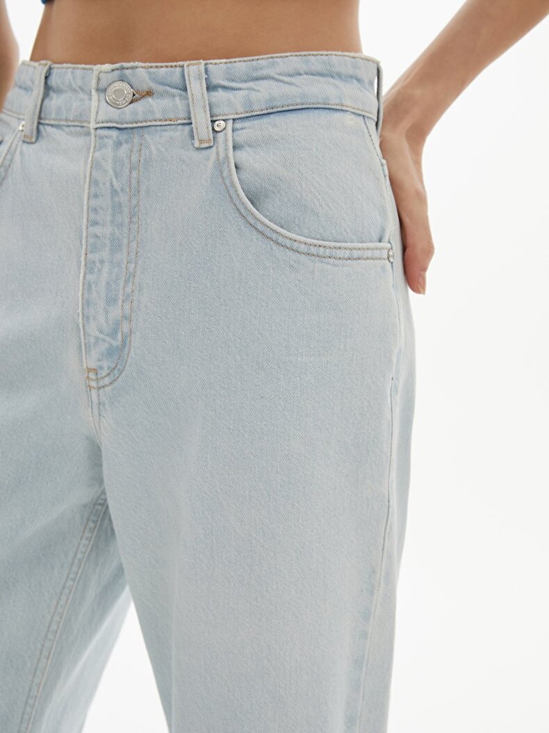 Danıca P Geniş Paça Yüksek Bel Jean Pantolon