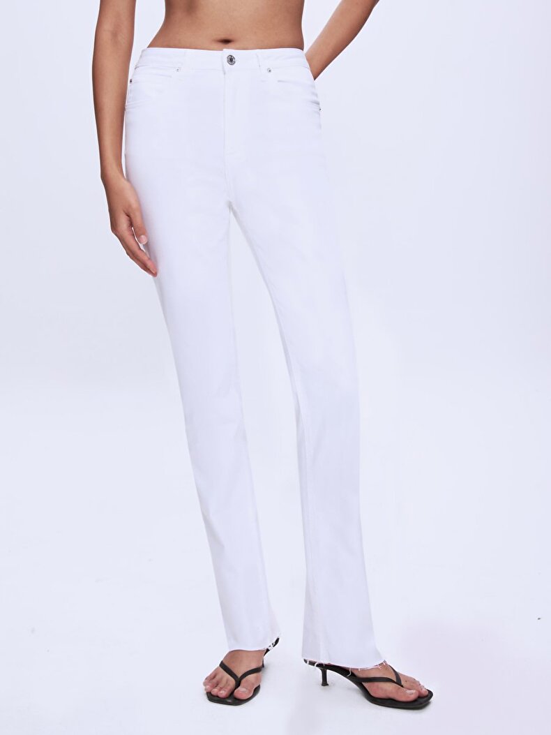 Betıana X Düz Paça Yüksek Bel Jean Pantolon