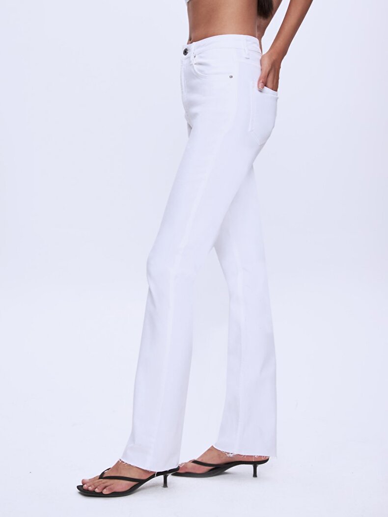 Betıana X Düz Paça Yüksek Bel Jean Pantolon