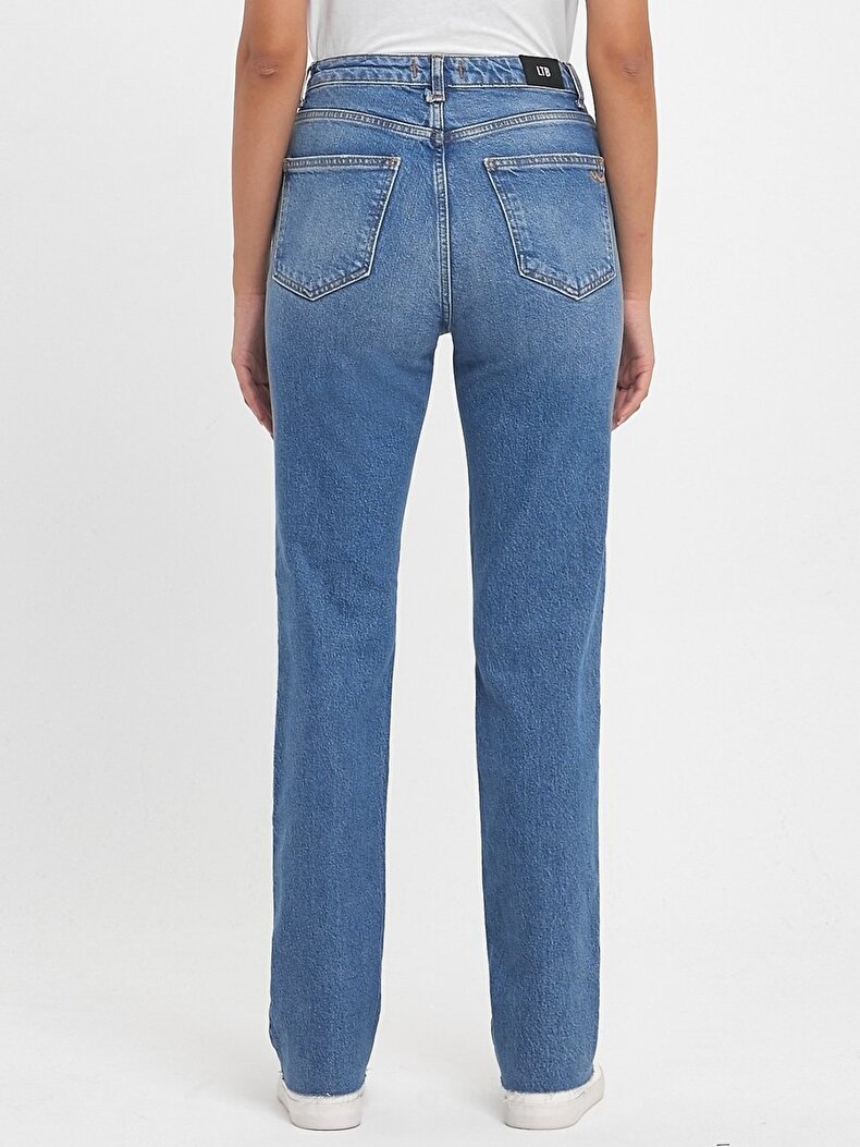 Betıana X Düz Paça Yüksek Bel Jean Pantolon