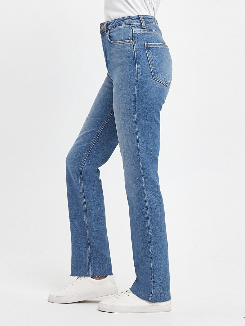 Betıana X Düz Paça Yüksek Bel Jean Pantolon