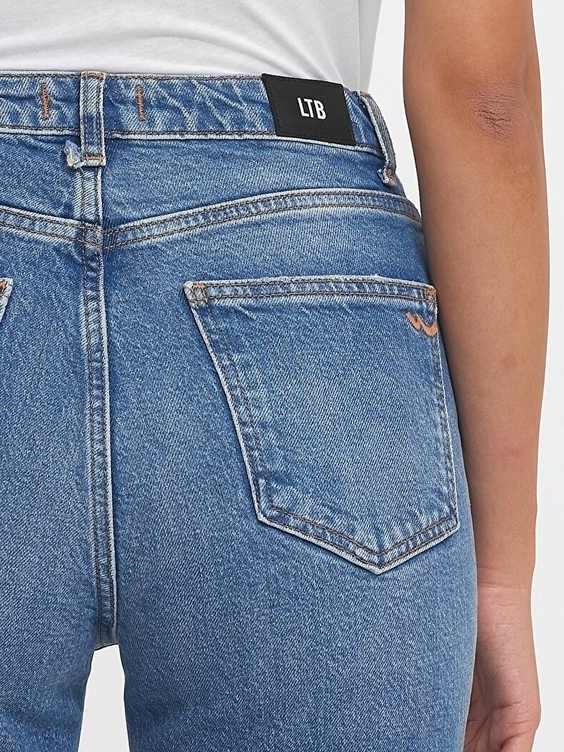 Betıana X Düz Paça Yüksek Bel Jean Pantolon