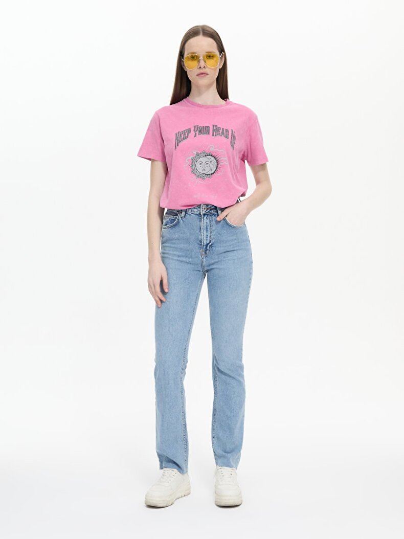 Betıana X Düz Paça Yüksek Bel Jean Pantolon