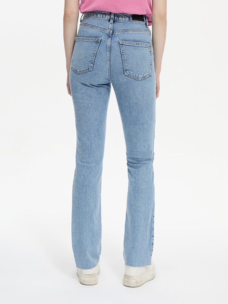 Betıana X Düz Paça Yüksek Bel Jean Pantolon