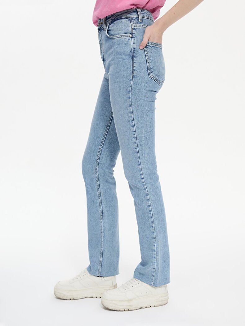 Betıana X Düz Paça Yüksek Bel Jean Pantolon