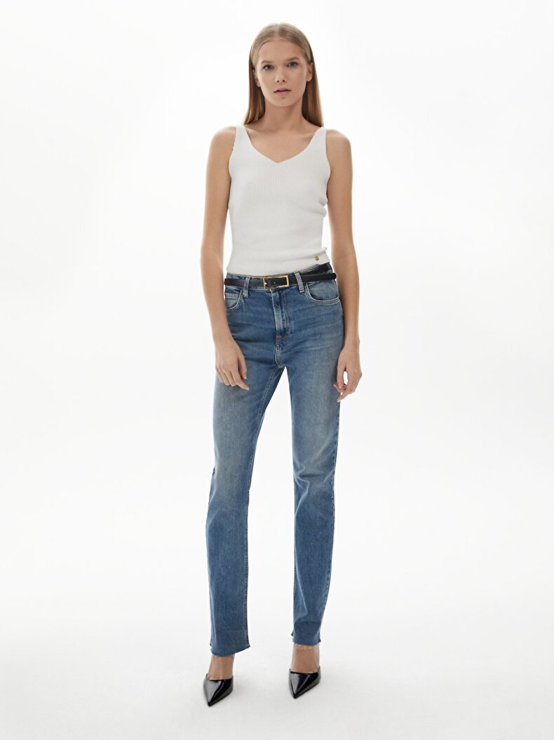 Betiana X High Waist Straight Leg Straight Jeans Trousers