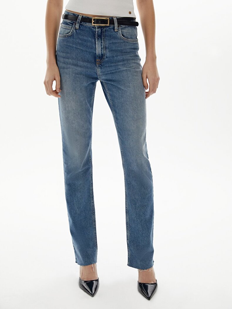 Betıana X Düz Paça Yüksek Bel Jean Pantolon