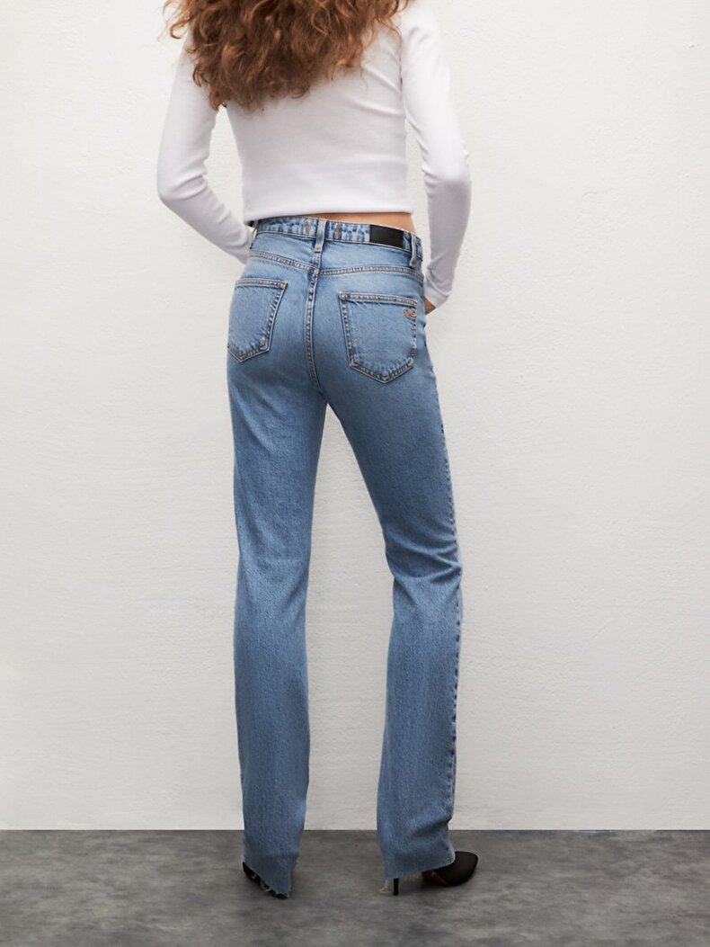 Betıana X Düz Paça Yüksek Bel Jean Pantolon