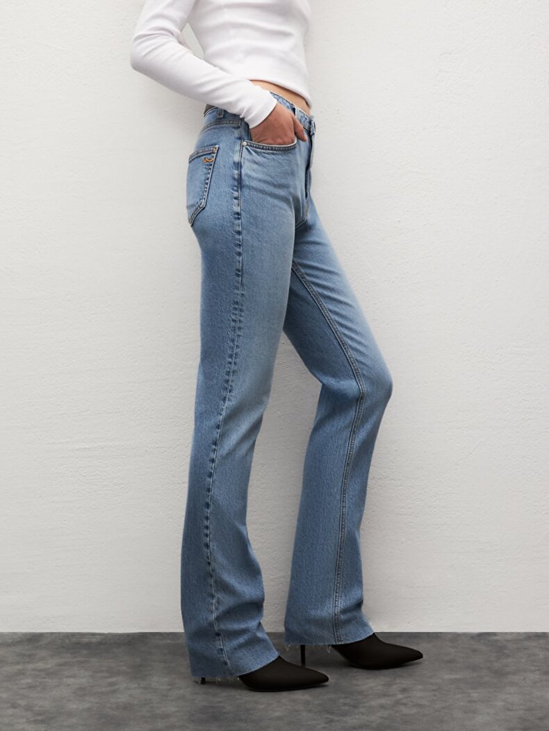 Betıana X Düz Paça Yüksek Bel Jean Pantolon