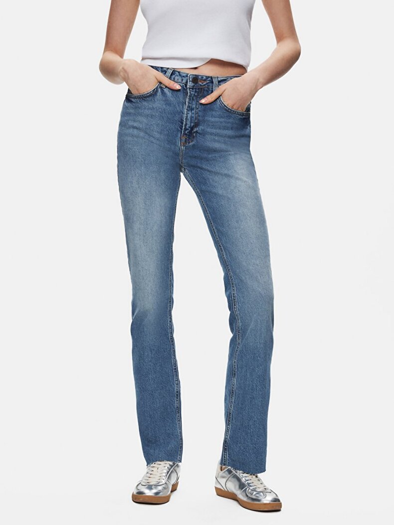 Betıana X Düz Paça Yüksek Bel Jean Pantolon