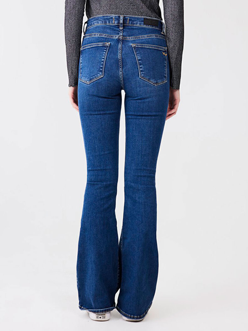 Noelia High Waist Wide Leg Flare Jeans Trousers