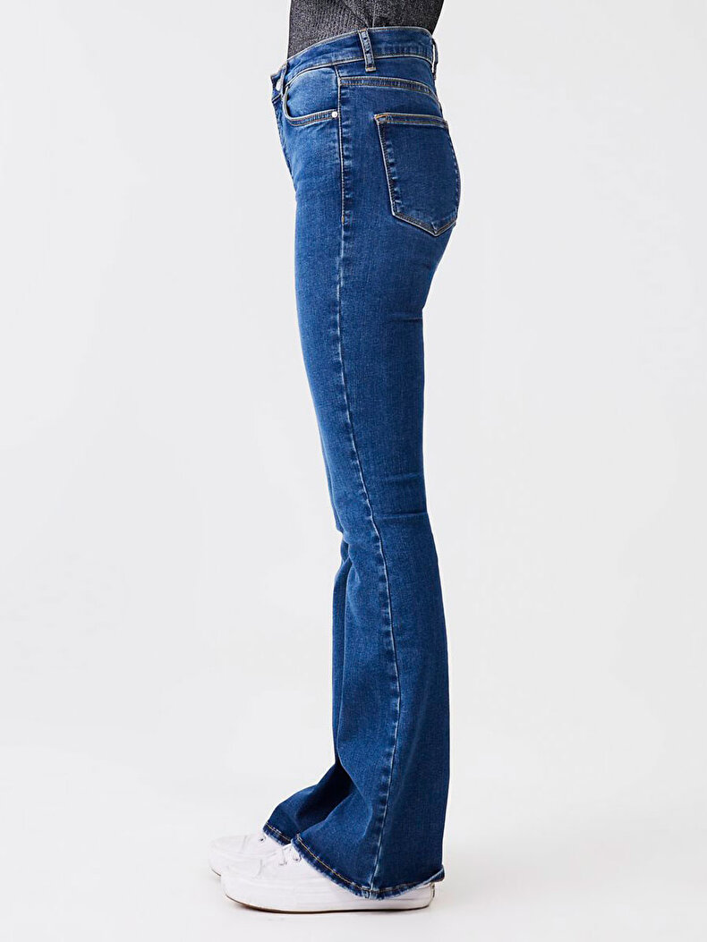 Noelia High Waist Wide Leg Flare Jeans Trousers