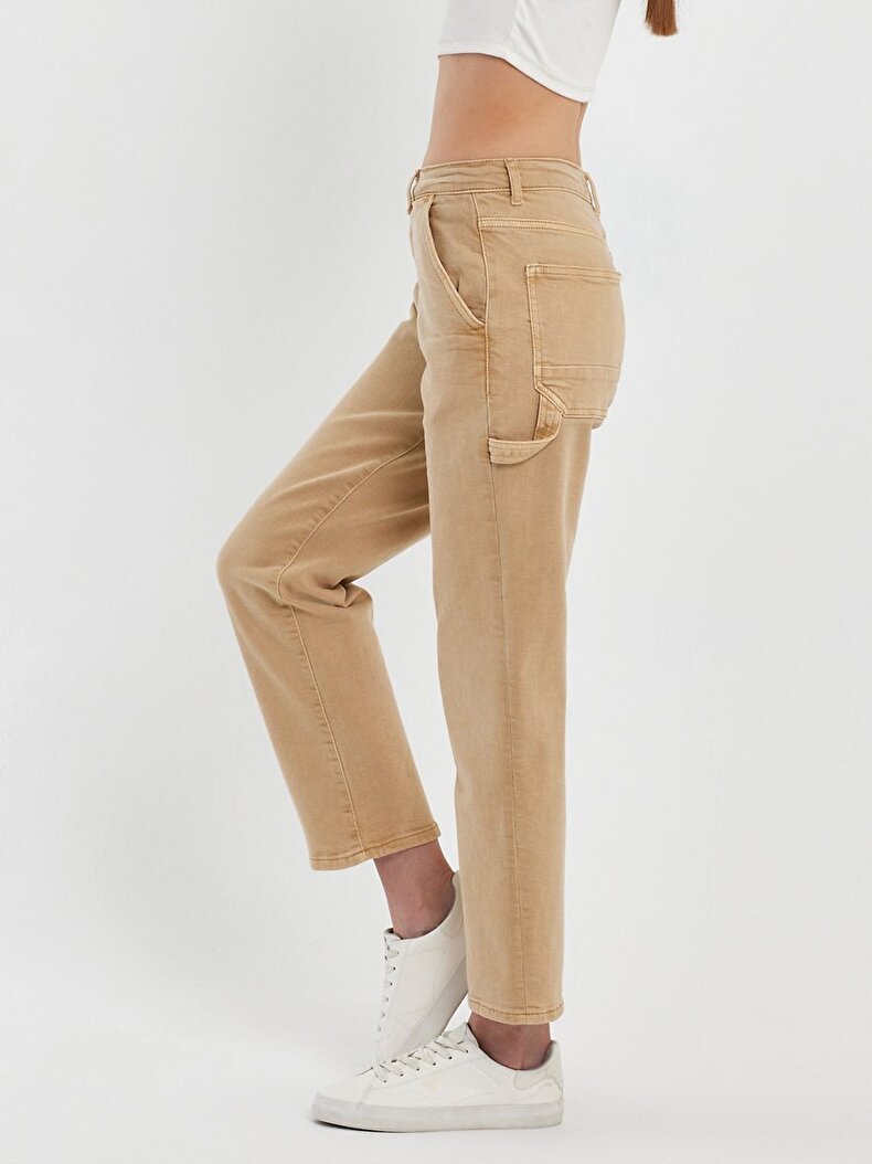 Marisse Mid Waits Straight Leg Carpenter Jeans Trousers