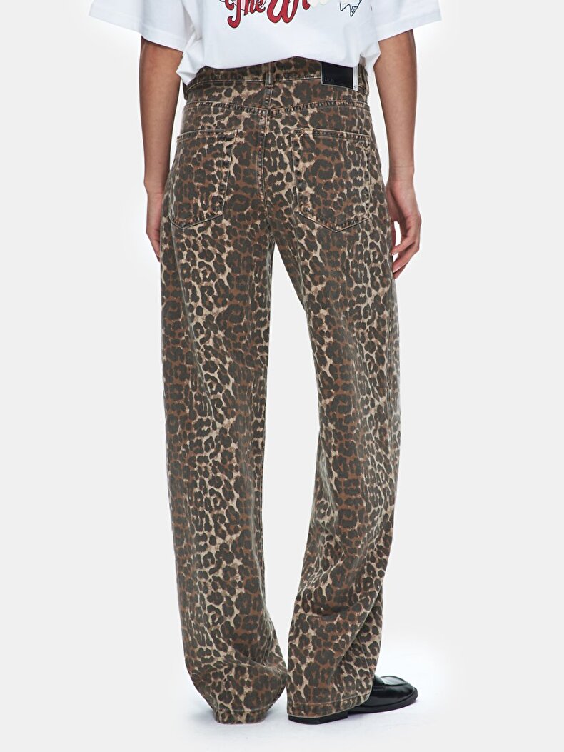 Larrıe Leopar Baggy Jean Pantolon