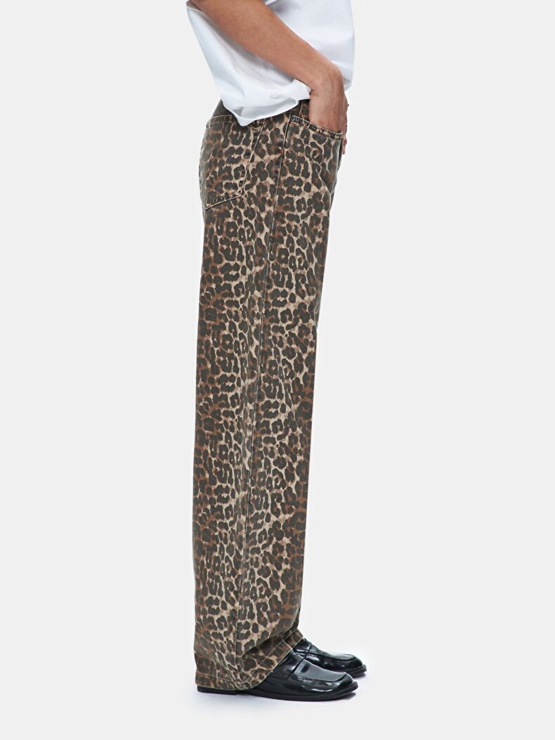 Larrıe Leopar Baggy Jean Pantolon