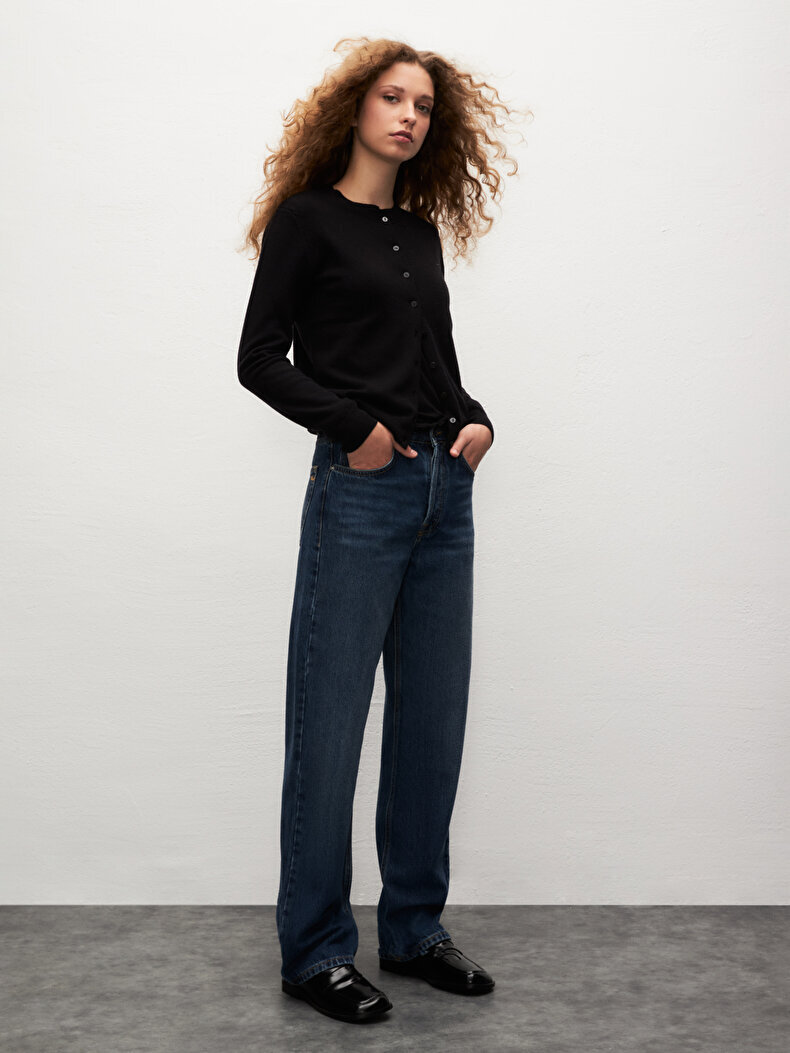 Vanetta Düz Paça Yüksek Bel Jean Trousers