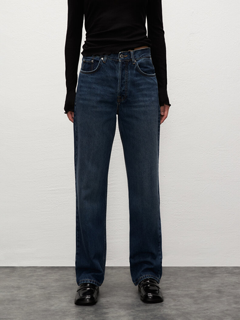 Vanetta Düz Paça Yüksek Bel Jean Trousers