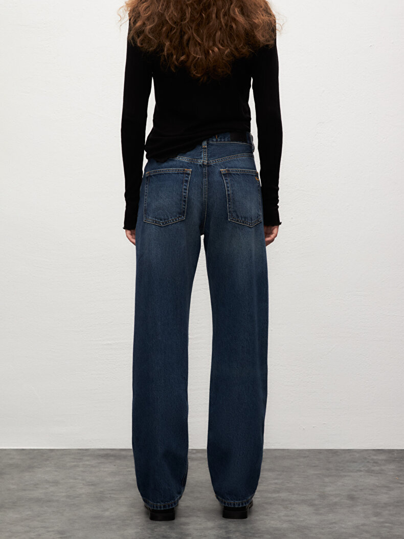 Vanetta Düz Paça Yüksek Bel Jean Trousers