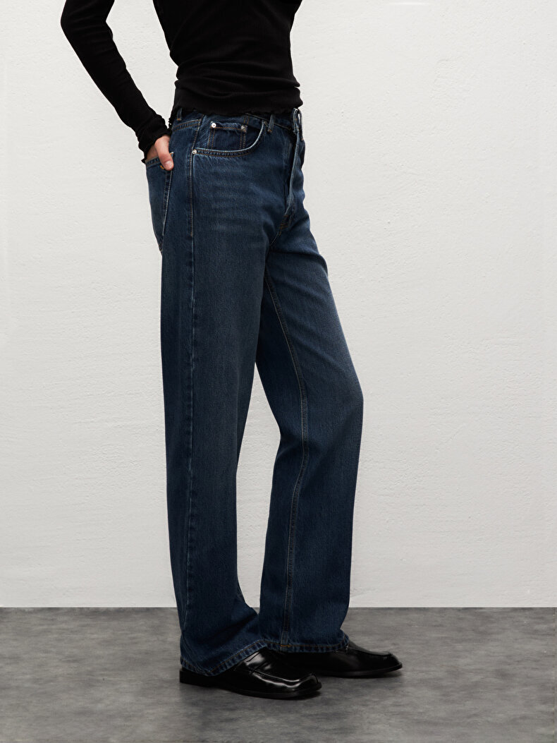 Vanetta Düz Paça Yüksek Bel Jean Trousers