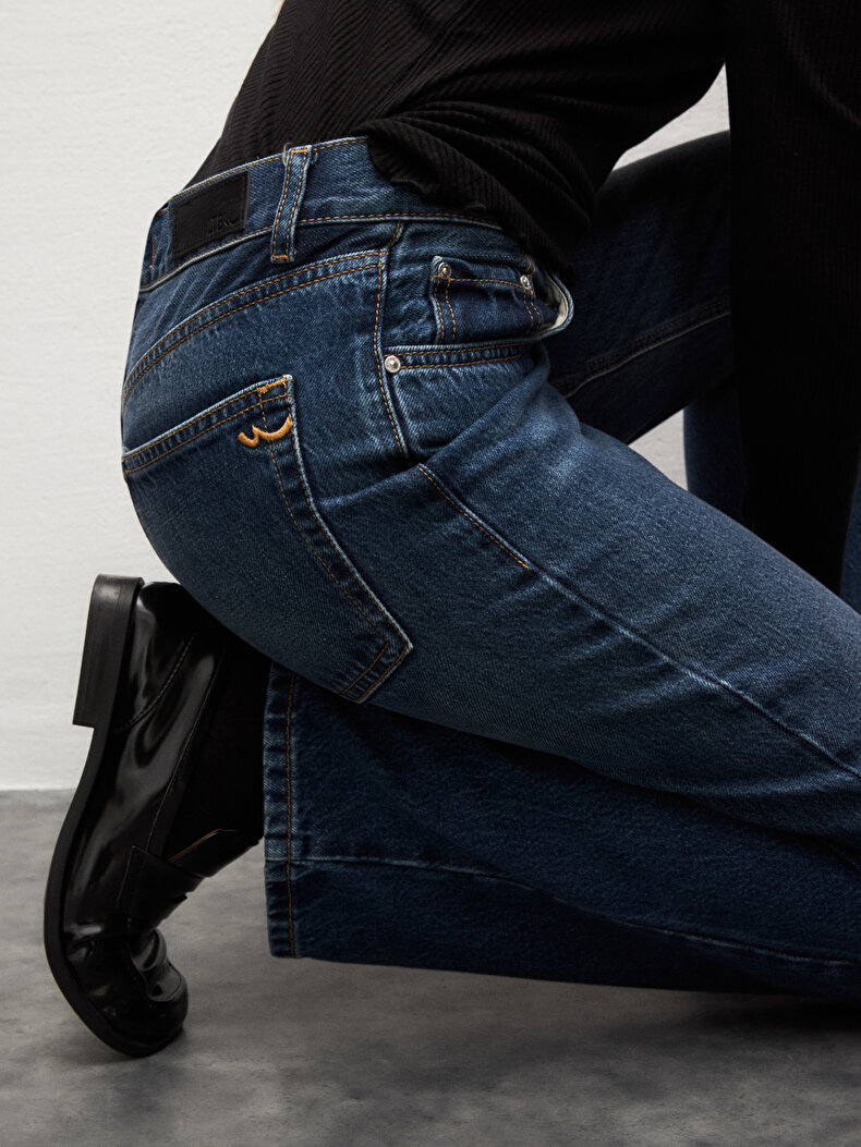 Vanetta Düz Paça Yüksek Bel Jean Trousers