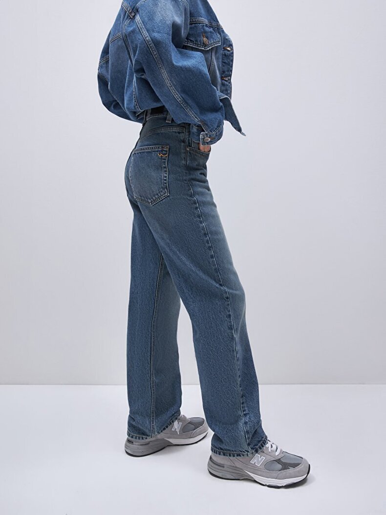 Vanetta Düz Paça Yüksek Bel Jean Trousers