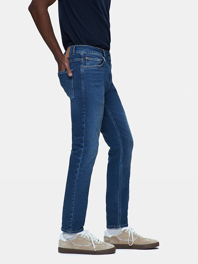 Jumy 5 Tapered Leg Mid Waist Jean Trousers
