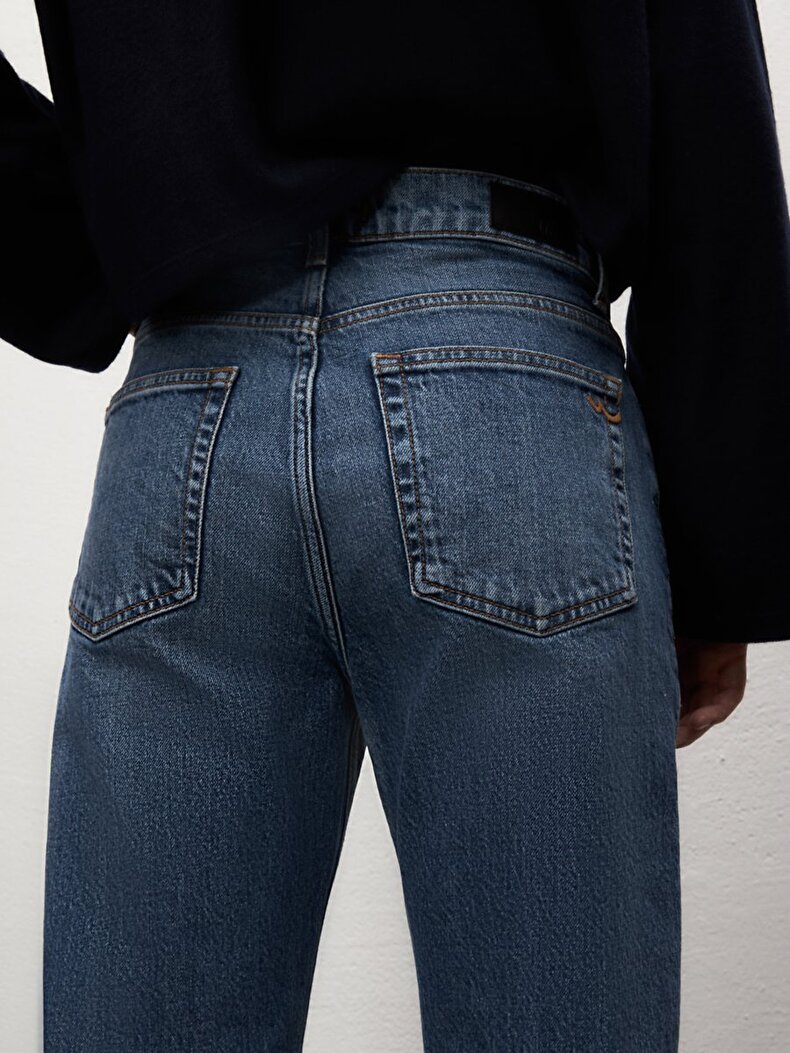 Wanda Düz Paça Yüksek Bel Jean Pantolon
