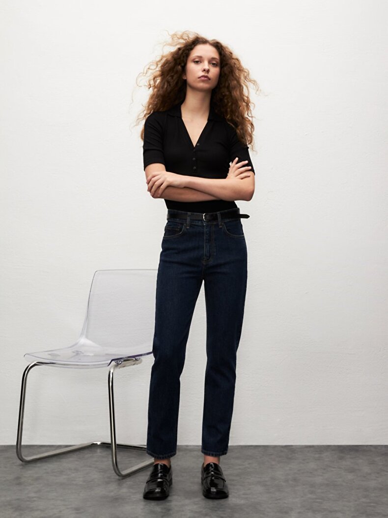 Wanda Düz Paça Yüksek Bel Jean Pantolon