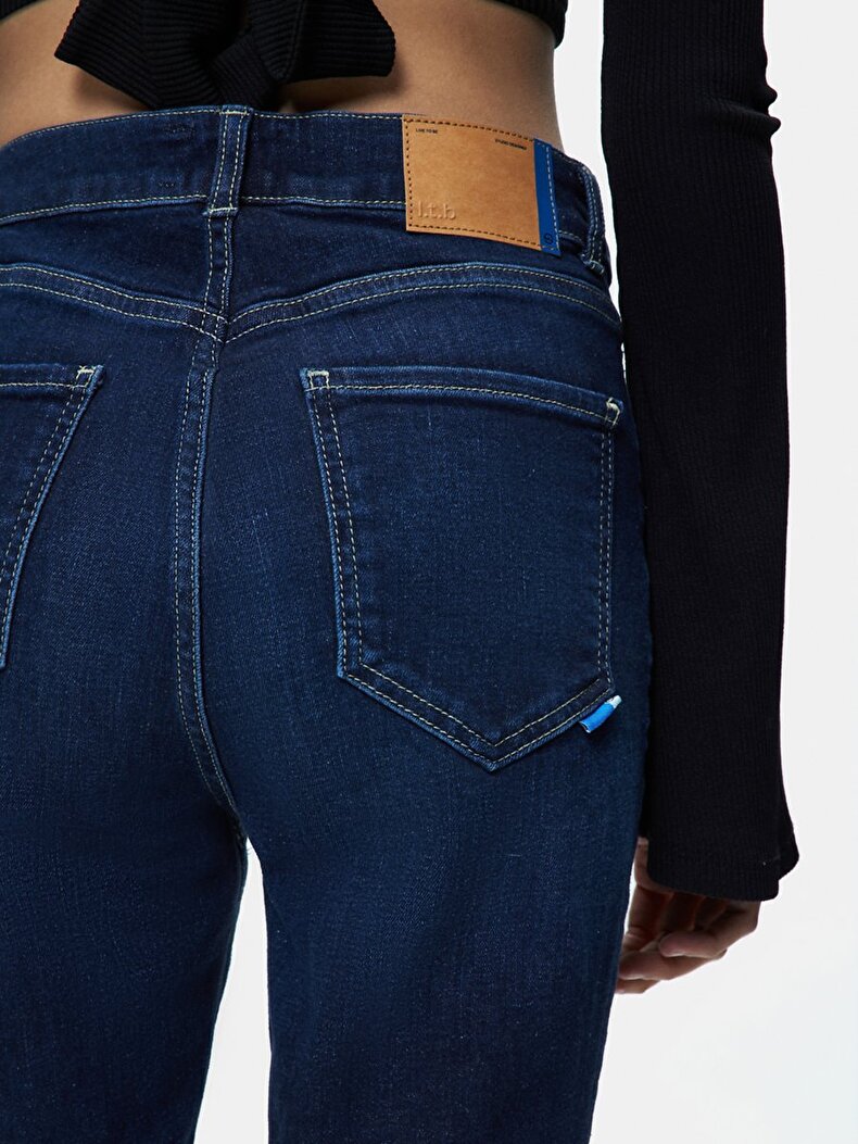 Marcella B Dar Paça Yüksek Bel Jean Pantolon