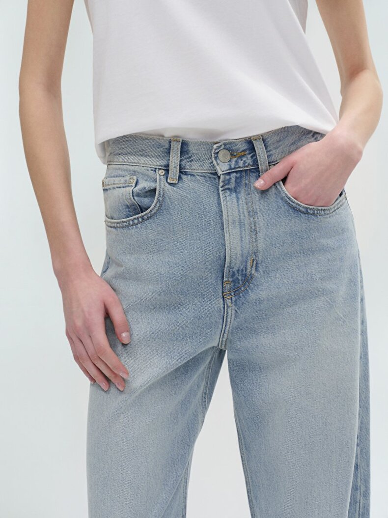 Vionne H Geni̇ş Paça Yüksek Bel Jean Trousers