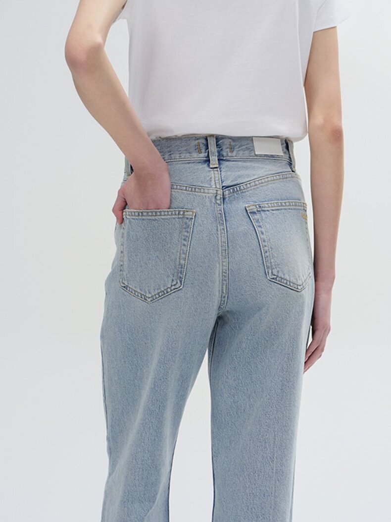 Vionne H Geni̇ş Paça Yüksek Bel Jean Trousers