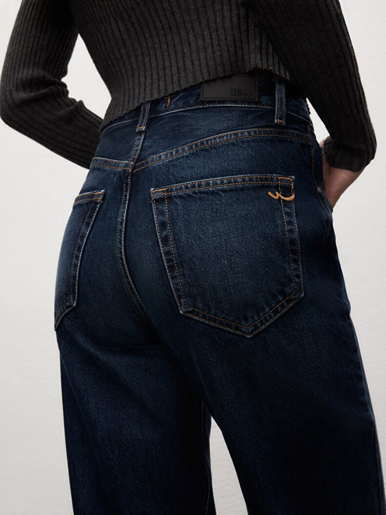 Vionne H Geni̇ş Paça Yüksek Bel Jean Trousers