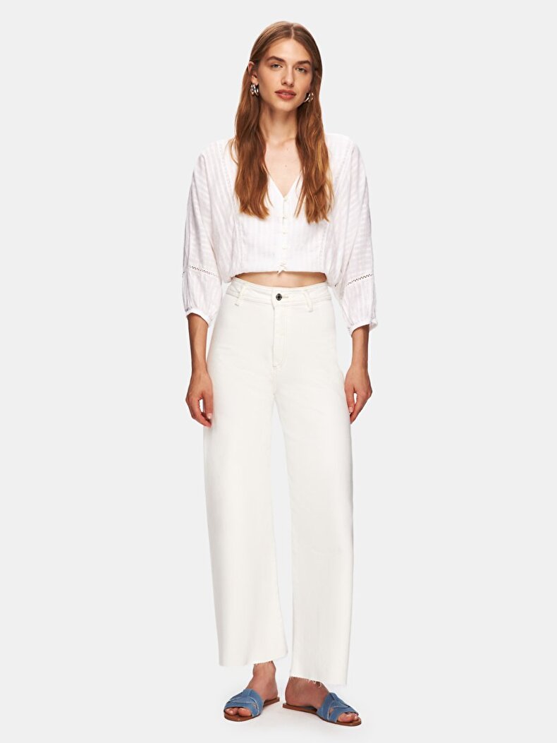 Danica L Geni̇ş Paça Yüksek Bel Jean Trousers