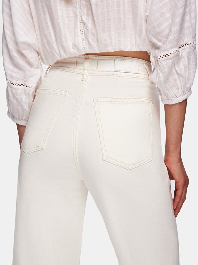 Danica L Geni̇ş Paça Yüksek Bel Jean Trousers