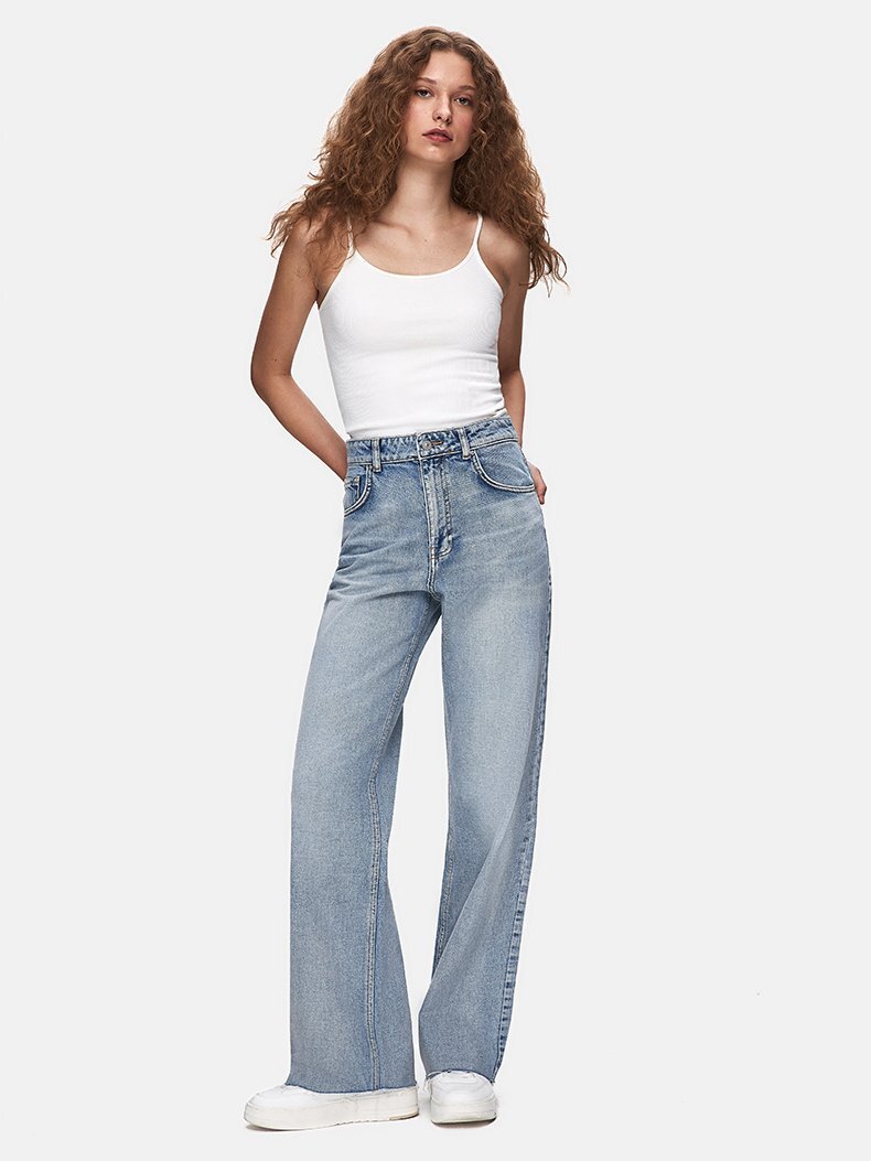 Danıca L Geniş Paça Yüksek Bel Jean Pantolon