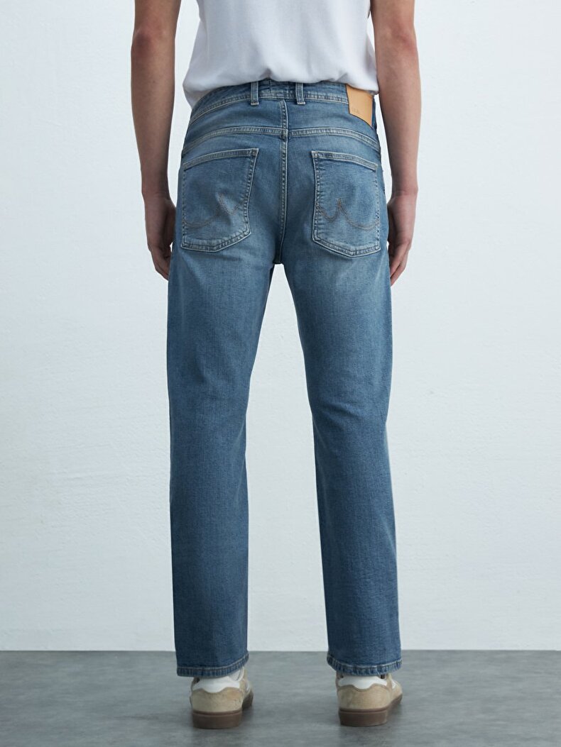 Paul P Düz Paça Orta Bel Jean Trousers
