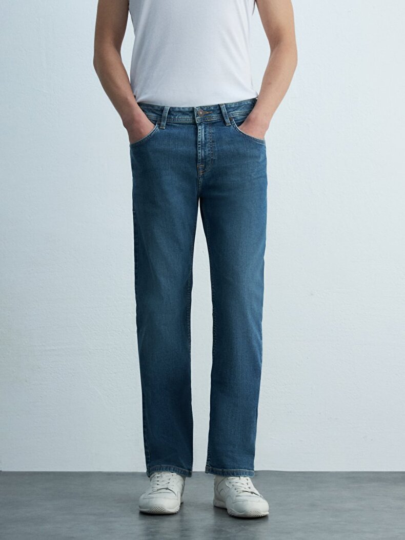 Paul P Düz Paça Orta Bel Jean Pantolon