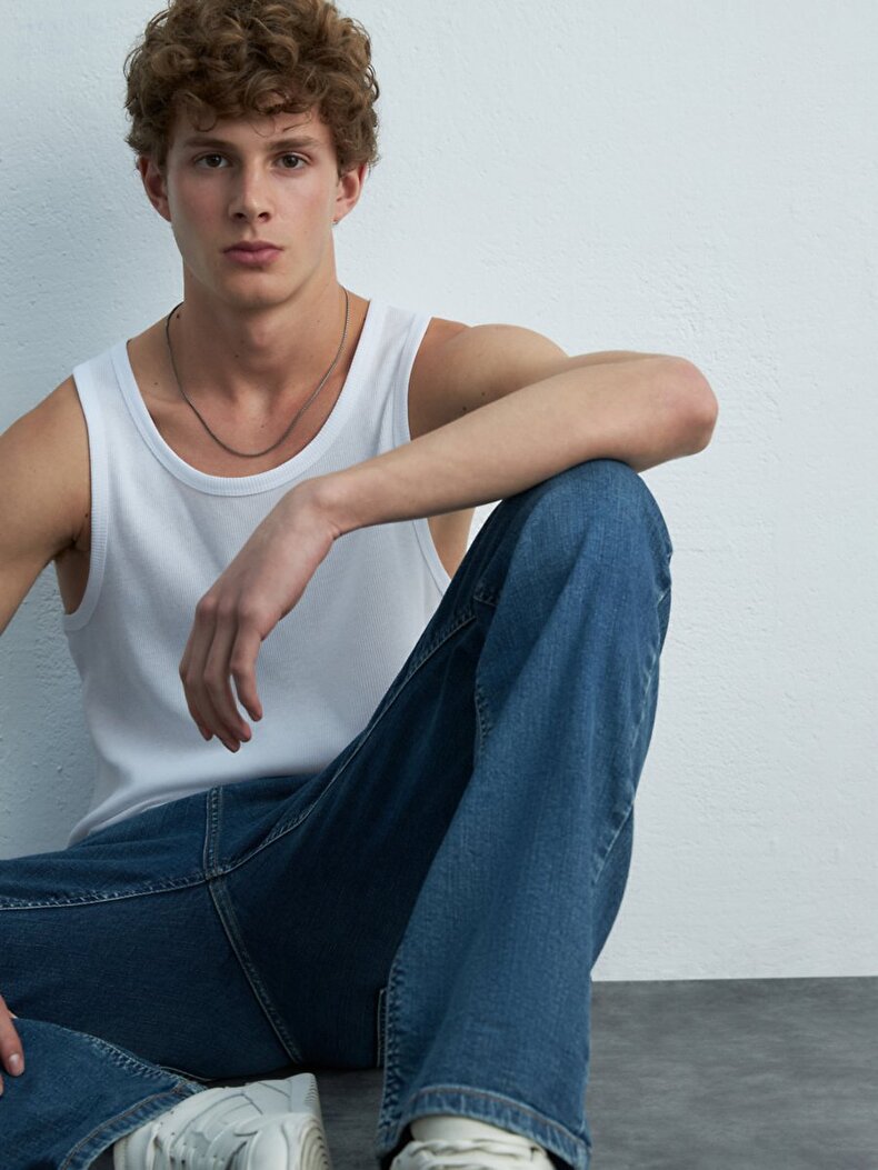 Paul P Düz Paça Orta Bel Jean Pantolon