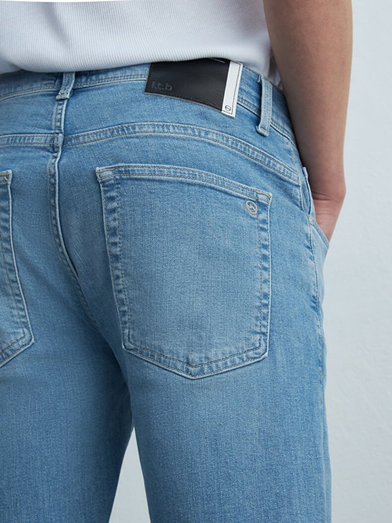 Sawyer P Dar Paça Orta Bel Jean Pantolon