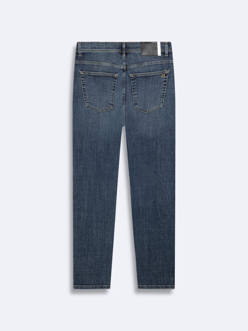 Sawyer P Tapered Leg Mid Waist Jean Trousers