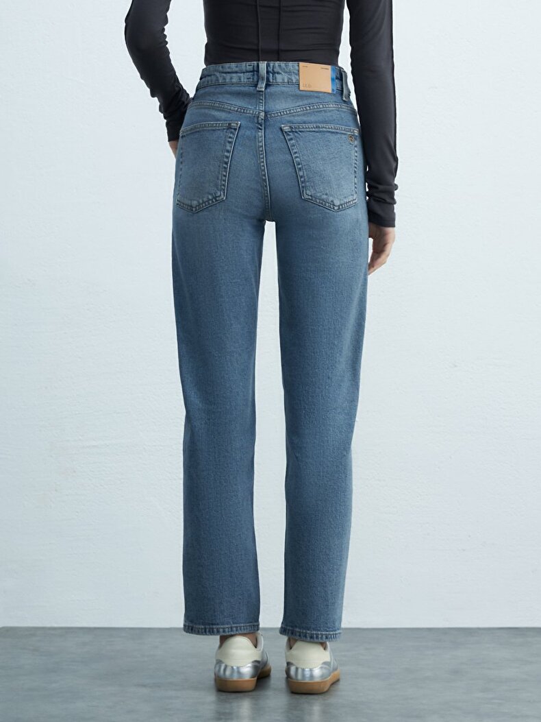 New Wanda Düz Paça Rahat Kesim Jean Pantolon