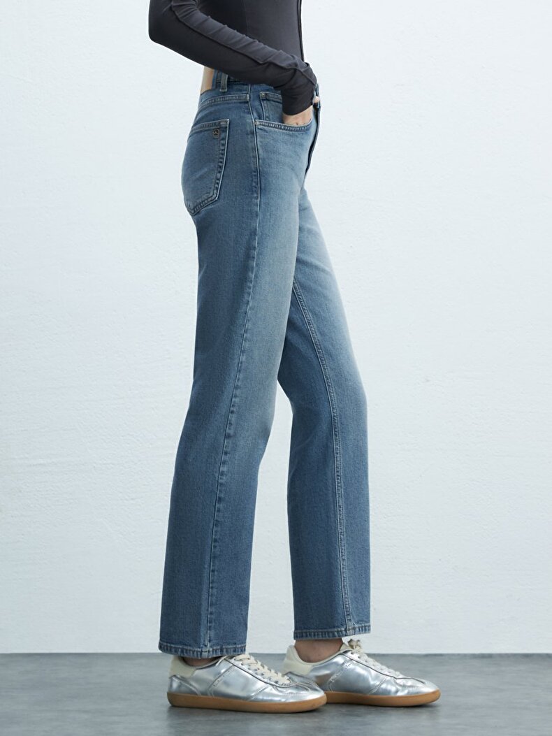 New Wanda Düz Paça Rahat Kesim Jean Pantolon