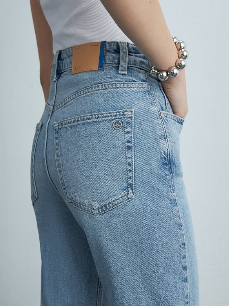 New Wanda Düz Paça Rahat Kesim Jean Pantolon