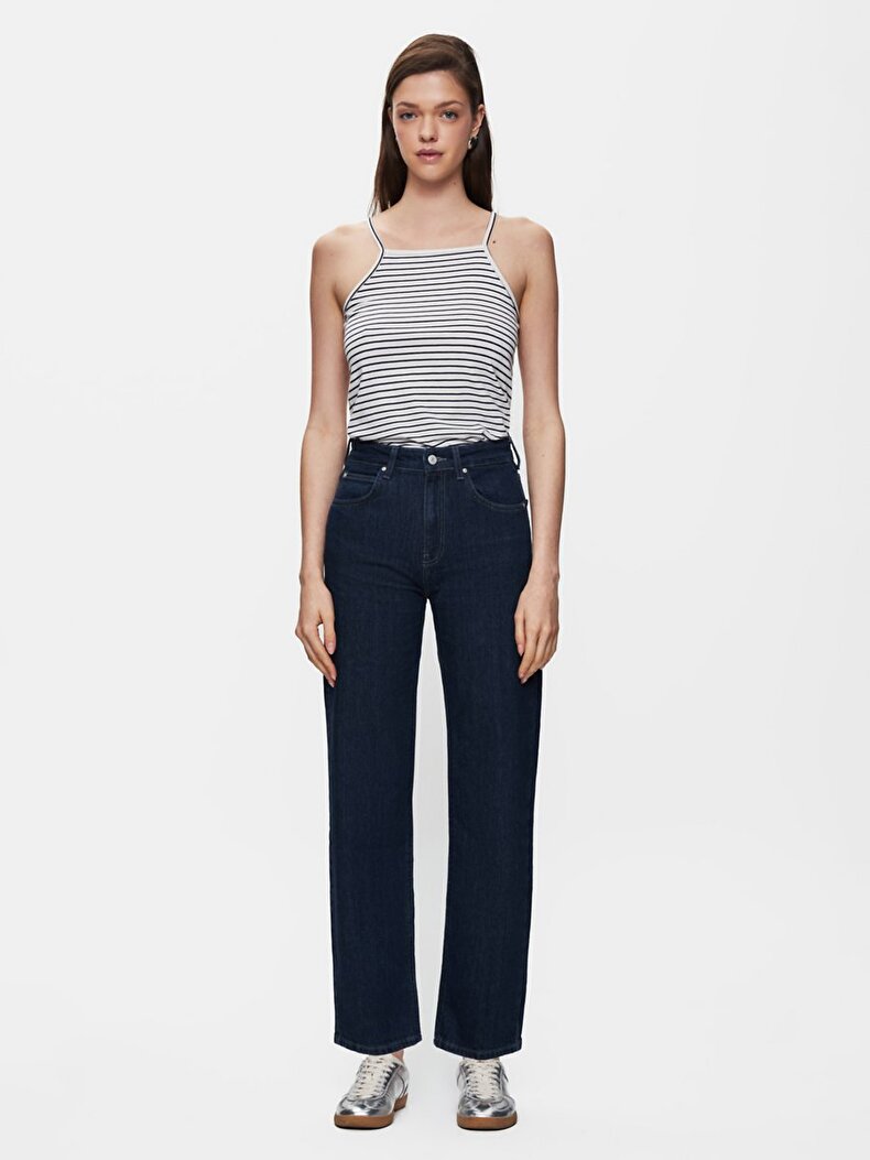 New Wanda Dar Paça Comfortable Cut Jean Trousers