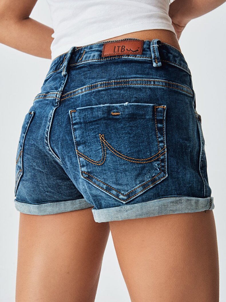 Judie Düşük Bel Jean Shorts