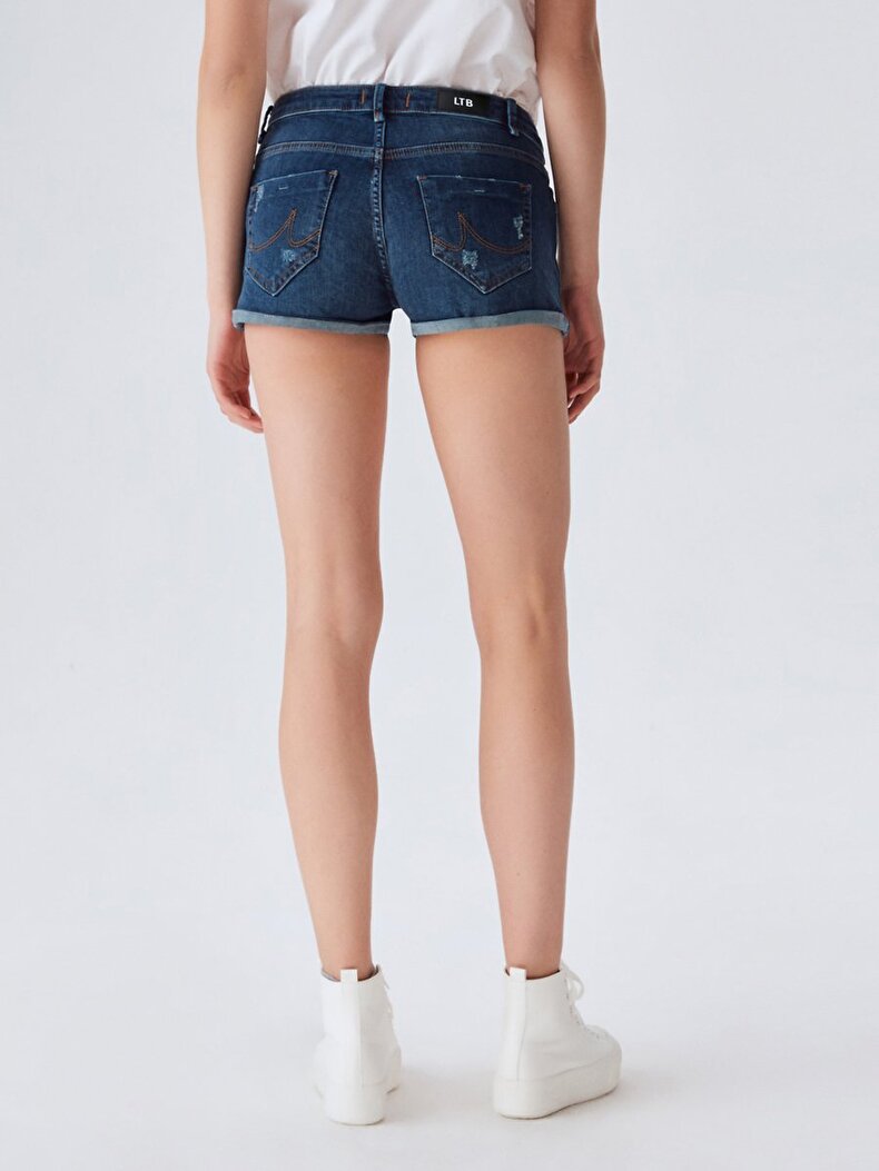 Judie Düşük Bel Jean Shorts